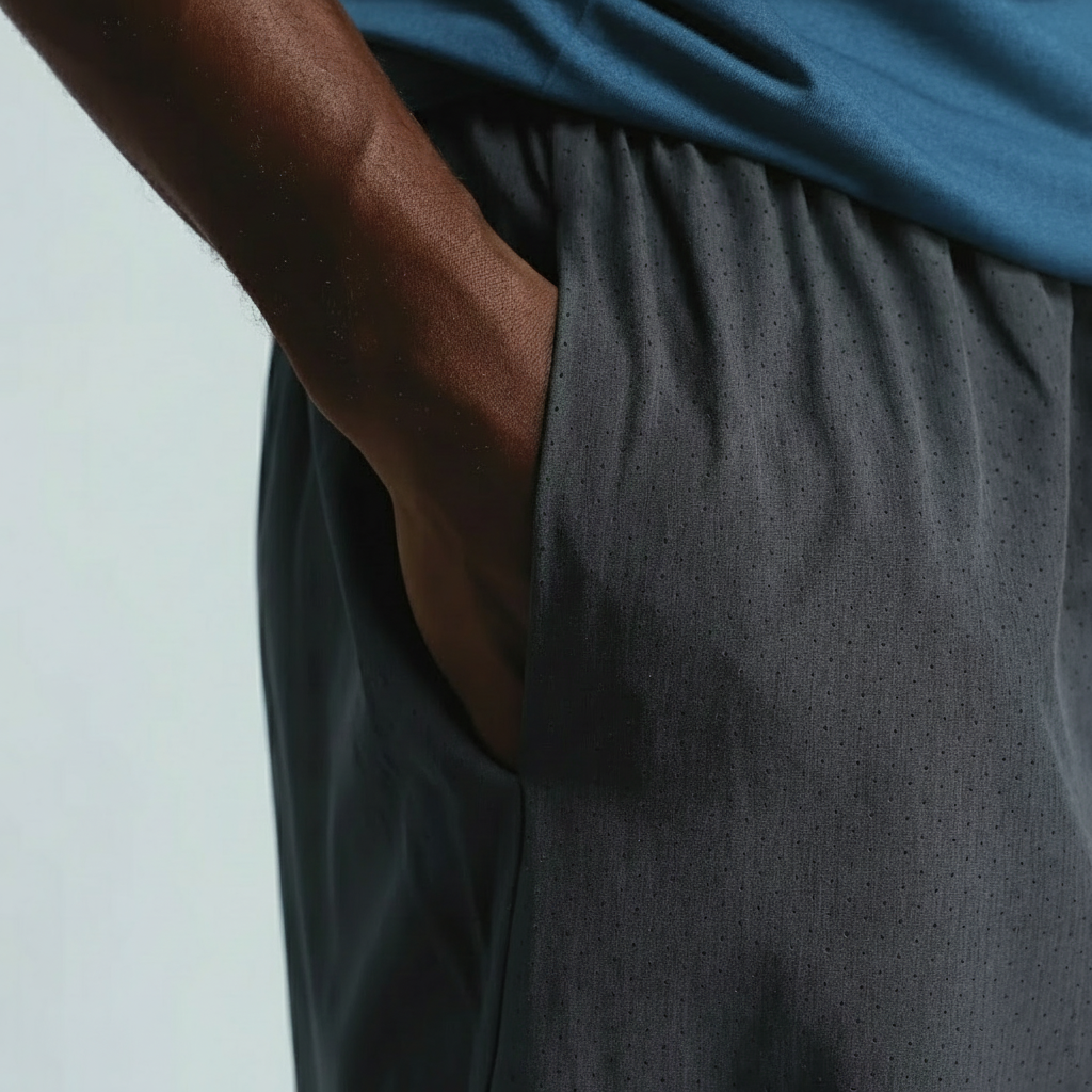 Grå Perforerade träningsshorts